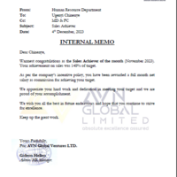 Overall Sales Achiever of the Month