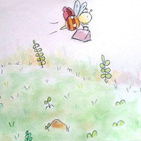 Travelling bee/watercolor