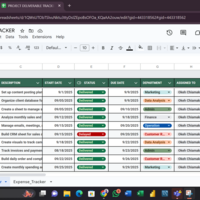 Project Tracking Sheet