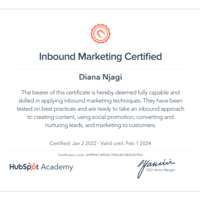 Hubspot Inbound Marketing Certificate