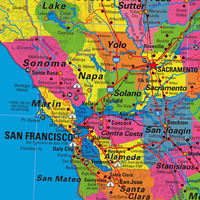 California Map - Political detail