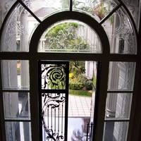 installed inlay glass for on door