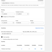 📌 Shopify (Pricing and Inventory)