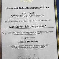 Certificate of Completion- Leaders of Learning