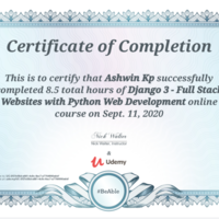 Django 3 course certificate 