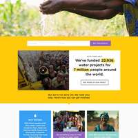 Non Profit website development for Charity Water