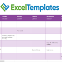 Weekly planning schedule