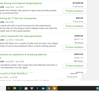 Web Research Previous Clients Feedback.