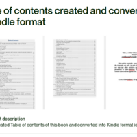  Table of contents created and converted to kindle format