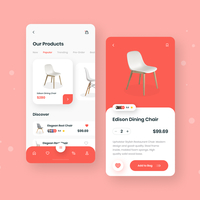 Chair E commerce Mobile App Screens Design
