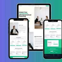 Responsive design for a coaching website.