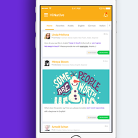 HiNative Mobile App UI