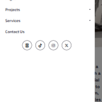 mobile view of a construction company with admin cpanel 