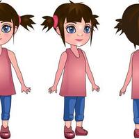 2D Girl Turnaround character