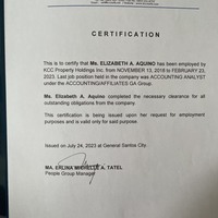 Certificate of Employment