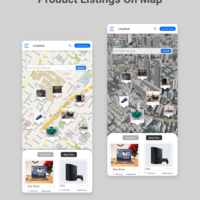 3D Products Listings on Map UI design