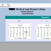 Snapshot from hostel management system