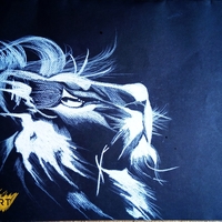 Lion White Charcoal Drawing (By Syed Art)