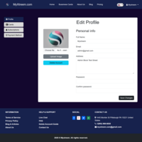 User Profile page to manage account info