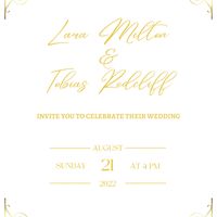 Wedding invitation White and Gold