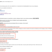 Client Feedback after a 3-year stint
