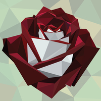 Low-poly illustration created for class project (rose).