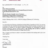Invitation for animal ethic meeting