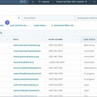 Detailed view of contacts managed in HubSpot CRM.