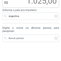 Nexipay App Transfer between countries - Screen 2