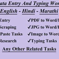 Data Entry and Typing Work In English, Hindi and Marathi.