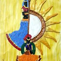 clay mural on canvas