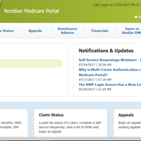 Medicare Web Portal for eligibility and claims status