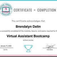 Virtual Assistant Bootcamp Certificate