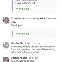 Sample of a conversation with my previous employer 