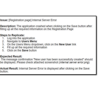 Sample logging of defect