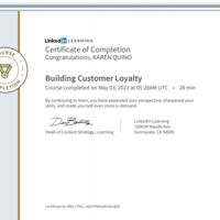 Building Customer Loyalty Certificate
