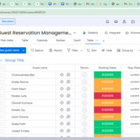 Built guest reservation system on monday.com