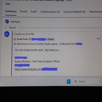 Customer feedback for troubleshooting bluescreen error