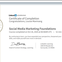 Social Media Marketing Foundations Certificate of Completion