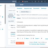 hubspot follow up email