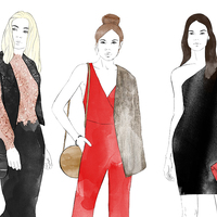 Fashion illustration (pencil + watercolor)