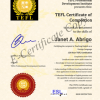 TEFL Certificate(Teaching English as a Foreign Language)