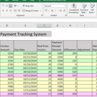Invoice and Payment Tracking System built with Excel