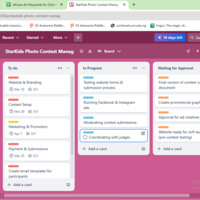 Trello workflow board for kids Photo contest