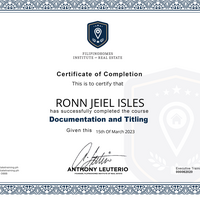Certificate for Real Estate Course