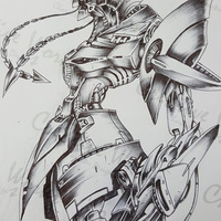 Cyborg/Mech Concept: Traditional Sketch