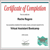 Certificate from VA training