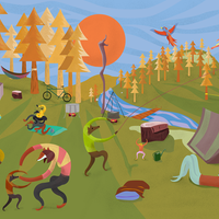 Wolfy adventures illustration
