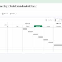 Gantt chart for product launch timeline.