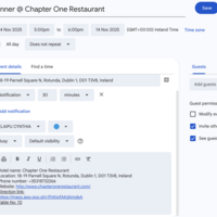 DINNER APPOINTMENT SCHEDULING & COORDINATION